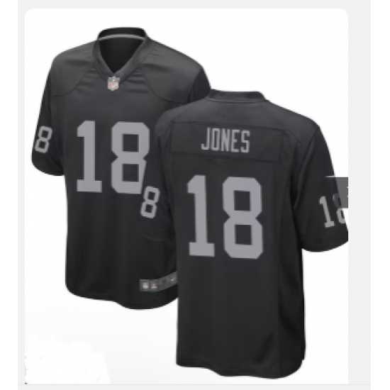 Men & Women & Youth Las Vegas Raiders #18 Jones Black 2024 Draft F.U.S.E. Vapor Football Stitched Jersey